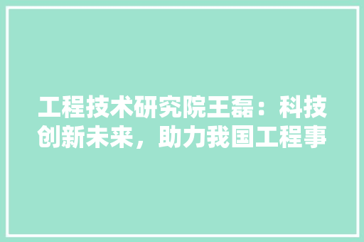 工程技术研究院王磊：科技创新未来，助力我国工程事业发展 现代风格装饰