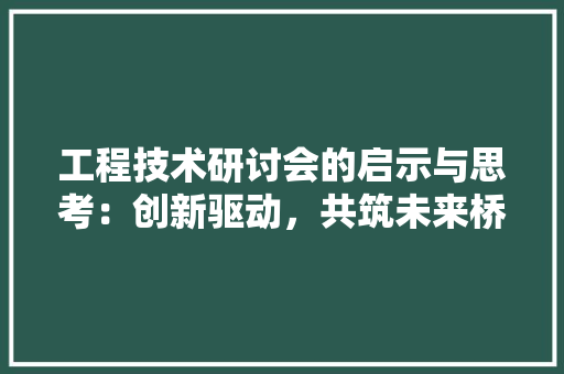 工程技术研讨会的启示与思考：创新驱动，共筑未来桥梁 现代风格装饰