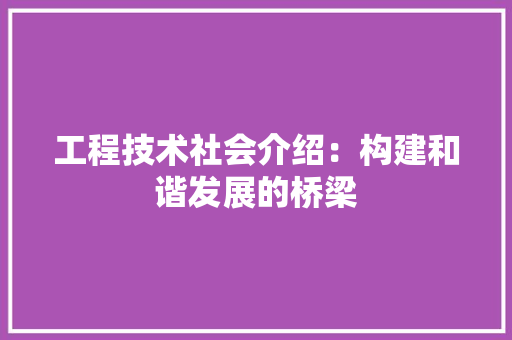 工程技术社会介绍：构建和谐发展的桥梁 现代风格装饰