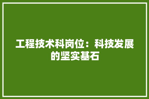 工程技术科岗位：科技发展的坚实基石 现代风格装饰