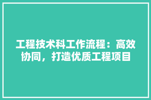 工程技术科工作流程：高效协同，打造优质工程项目 现代风格装饰
