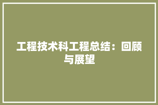工程技术科工程总结：回顾与展望 现代风格装饰