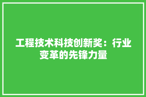 工程技术科技创新奖：行业变革的先锋力量 现代风格装饰