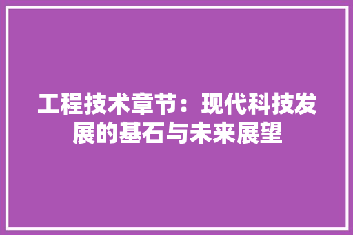 工程技术章节：现代科技发展的基石与未来展望 现代风格装饰