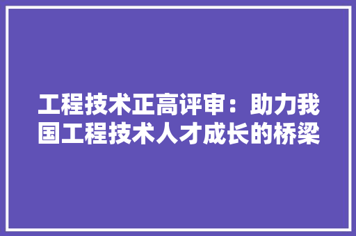 工程技术正高评审：助力我国工程技术人才成长的桥梁 现代风格装饰