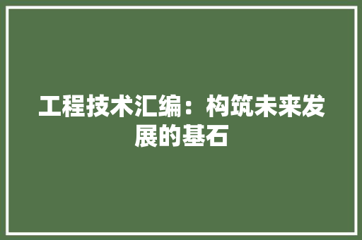 工程技术汇编：构筑未来发展的基石 现代风格装饰