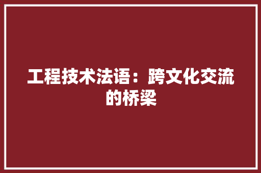 工程技术法语：跨文化交流的桥梁 现代风格装饰