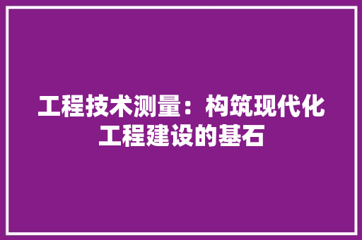 工程技术测量：构筑现代化工程建设的基石 现代风格装饰