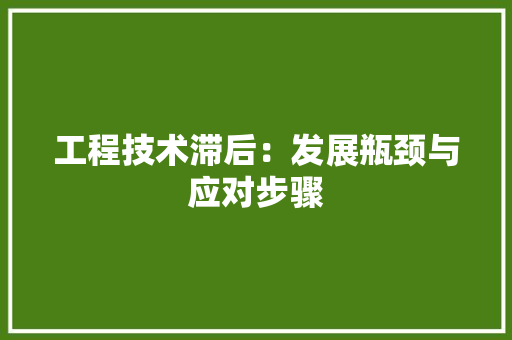工程技术滞后：发展瓶颈与应对步骤 现代风格装饰