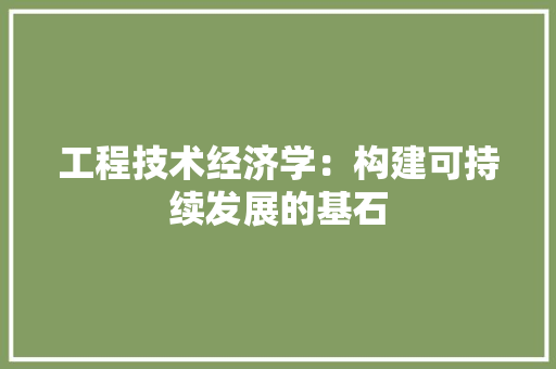 工程技术经济学：构建可持续发展的基石 现代风格装饰