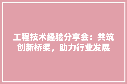 工程技术经验分享会：共筑创新桥梁，助力行业发展 现代风格装饰