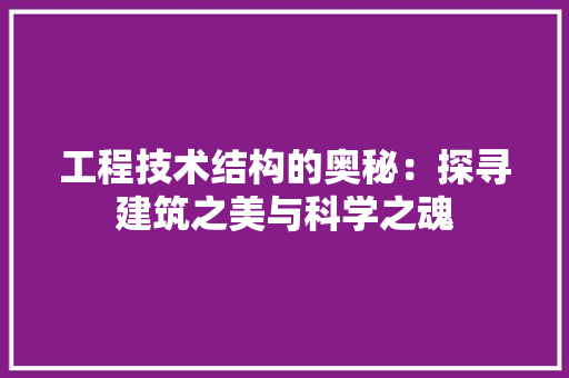 工程技术结构的奥秘：探寻建筑之美与科学之魂 现代风格装饰