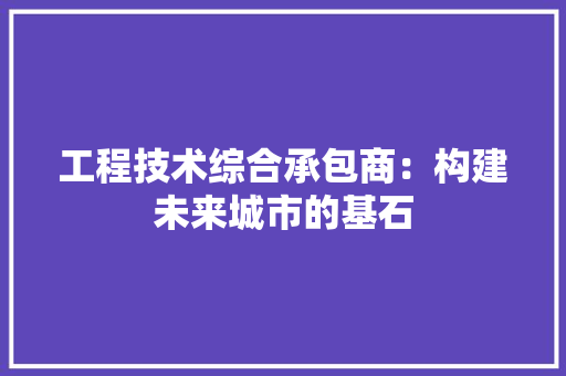 工程技术综合承包商：构建未来城市的基石 现代风格装饰