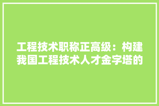 工程技术职称正高级：构建我国工程技术人才金字塔的基石 现代风格装饰