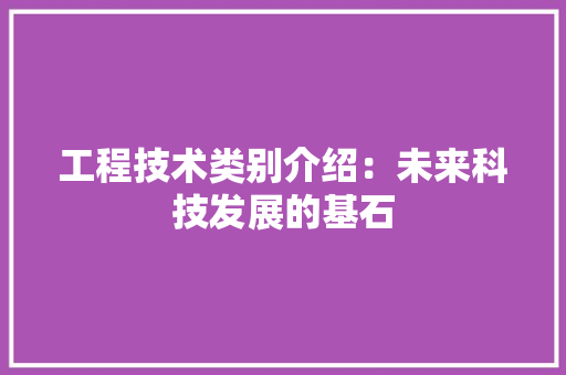 工程技术类别介绍：未来科技发展的基石 现代风格装饰