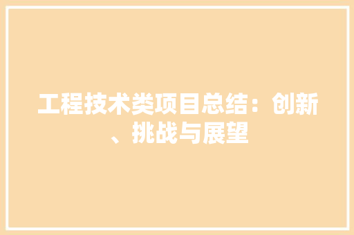 工程技术类项目总结：创新、挑战与展望 现代风格装饰