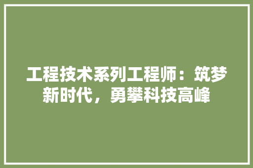 工程技术系列工程师：筑梦新时代，勇攀科技高峰 现代风格装饰
