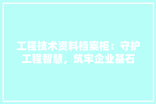 工程技术资料档案柜：守护工程智慧，筑牢企业基石 现代风格装饰