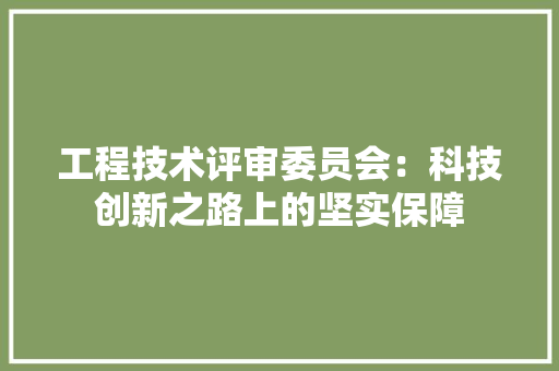 工程技术评审委员会：科技创新之路上的坚实保障 现代风格装饰