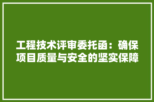 工程技术评审委托函：确保项目质量与安全的坚实保障 现代风格装饰