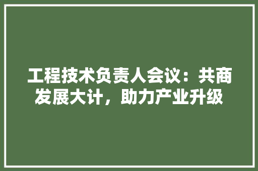 工程技术负责人会议：共商发展大计，助力产业升级 现代风格装饰