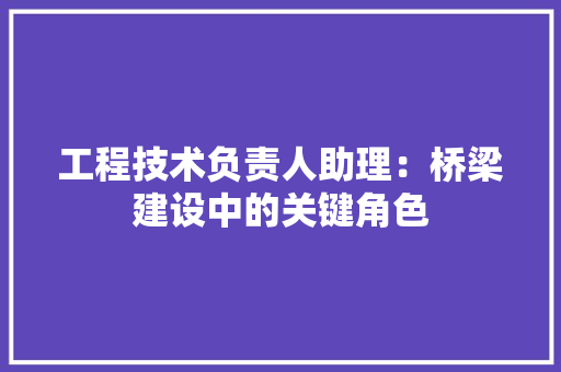 工程技术负责人助理：桥梁建设中的关键角色 现代风格装饰