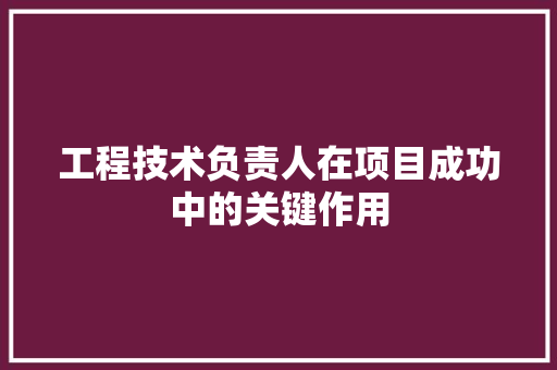 工程技术负责人在项目成功中的关键作用 现代风格装饰