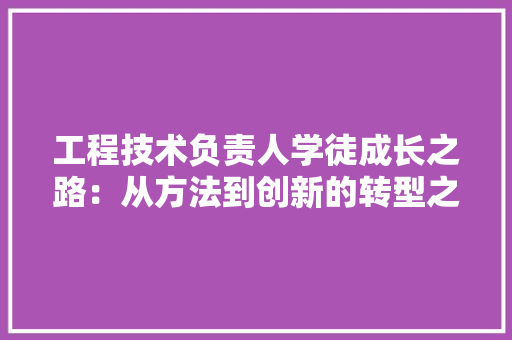 工程技术负责人学徒成长之路：从方法到创新的转型之旅 现代风格装饰
