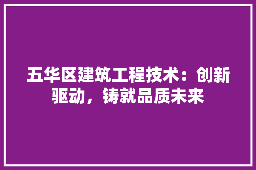 五华区建筑工程技术：创新驱动，铸就品质未来 家居装修