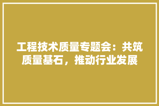 工程技术质量专题会：共筑质量基石，推动行业发展 现代风格装饰