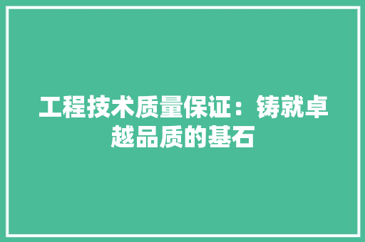 工程技术质量保证：铸就卓越品质的基石 现代风格装饰