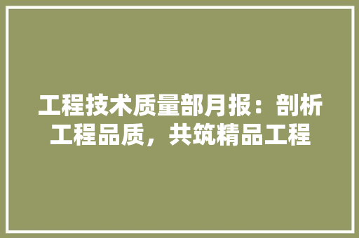 工程技术质量部月报：剖析工程品质，共筑精品工程 现代风格装饰