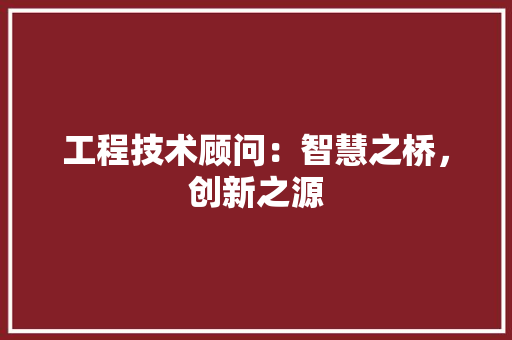 工程技术顾问：智慧之桥，创新之源