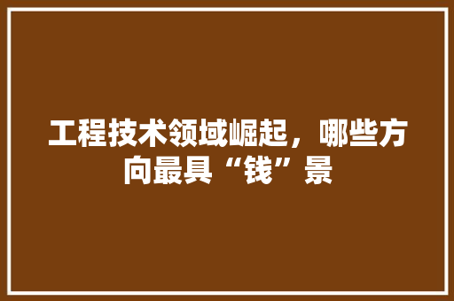 工程技术领域崛起，哪些方向最具“钱”景 中式风格装饰
