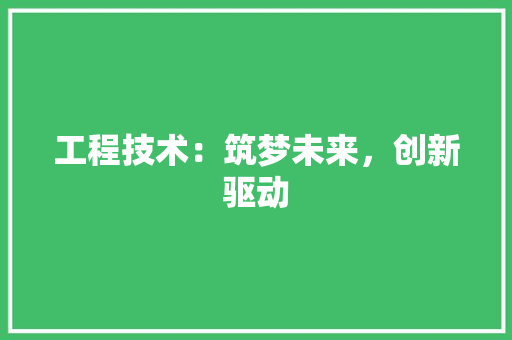 工程技术：筑梦未来，创新驱动 中式风格装饰