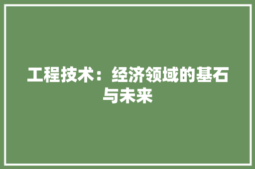工程技术：经济领域的基石与未来 中式风格装饰