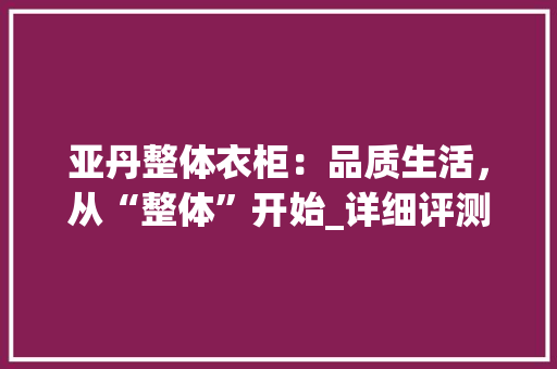 亚丹整体衣柜：品质生活，从“整体”开始_详细评测与体验分享 家居装修