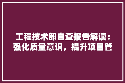 工程技术部自查报告解读：强化质量意识，提升项目管理水平