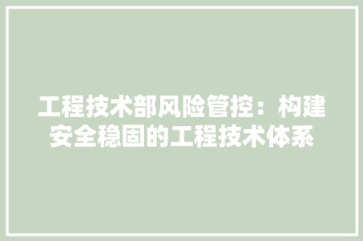 工程技术部风险管控：构建安全稳固的工程技术体系 中式风格装饰