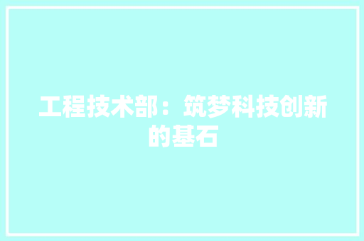工程技术部：筑梦科技创新的基石 中式风格装饰