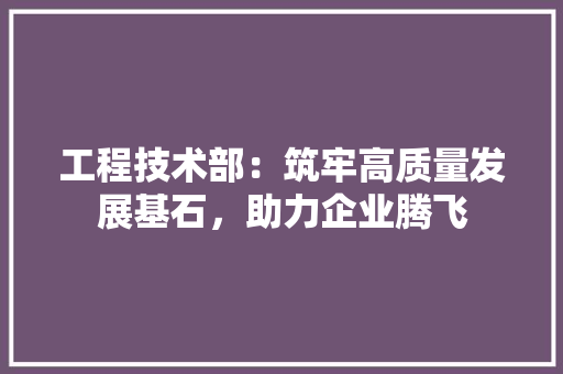 工程技术部：筑牢高质量发展基石，助力企业腾飞 中式风格装饰