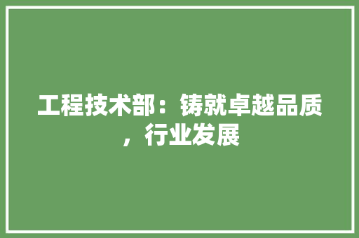 工程技术部：铸就卓越品质，行业发展 中式风格装饰