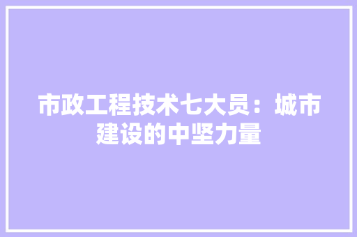 市政工程技术七大员：城市建设的中坚力量 中式风格装饰