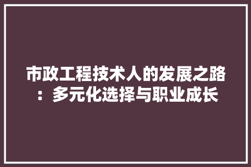 市政工程技术人的发展之路：多元化选择与职业成长 中式风格装饰