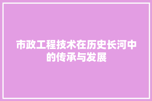 市政工程技术在历史长河中的传承与发展 中式风格装饰