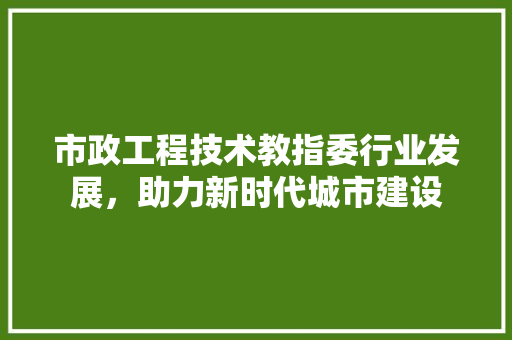 市政工程技术教指委行业发展，助力新时代城市建设