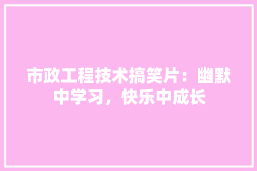 市政工程技术搞笑片：幽默中学习，快乐中成长