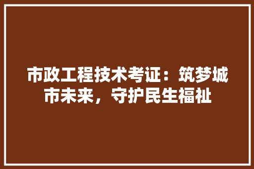 市政工程技术考证：筑梦城市未来，守护民生福祉 中式风格装饰
