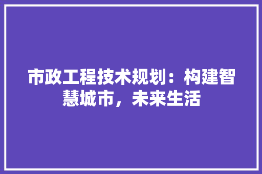 市政工程技术规划：构建智慧城市，未来生活 中式风格装饰
