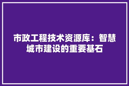 市政工程技术资源库：智慧城市建设的重要基石 中式风格装饰